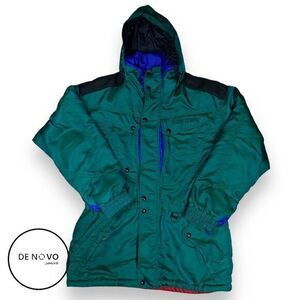 Hard Corps Men's Vintage Zipper Snap Button Colorblock Lined Insulated Jacket 44